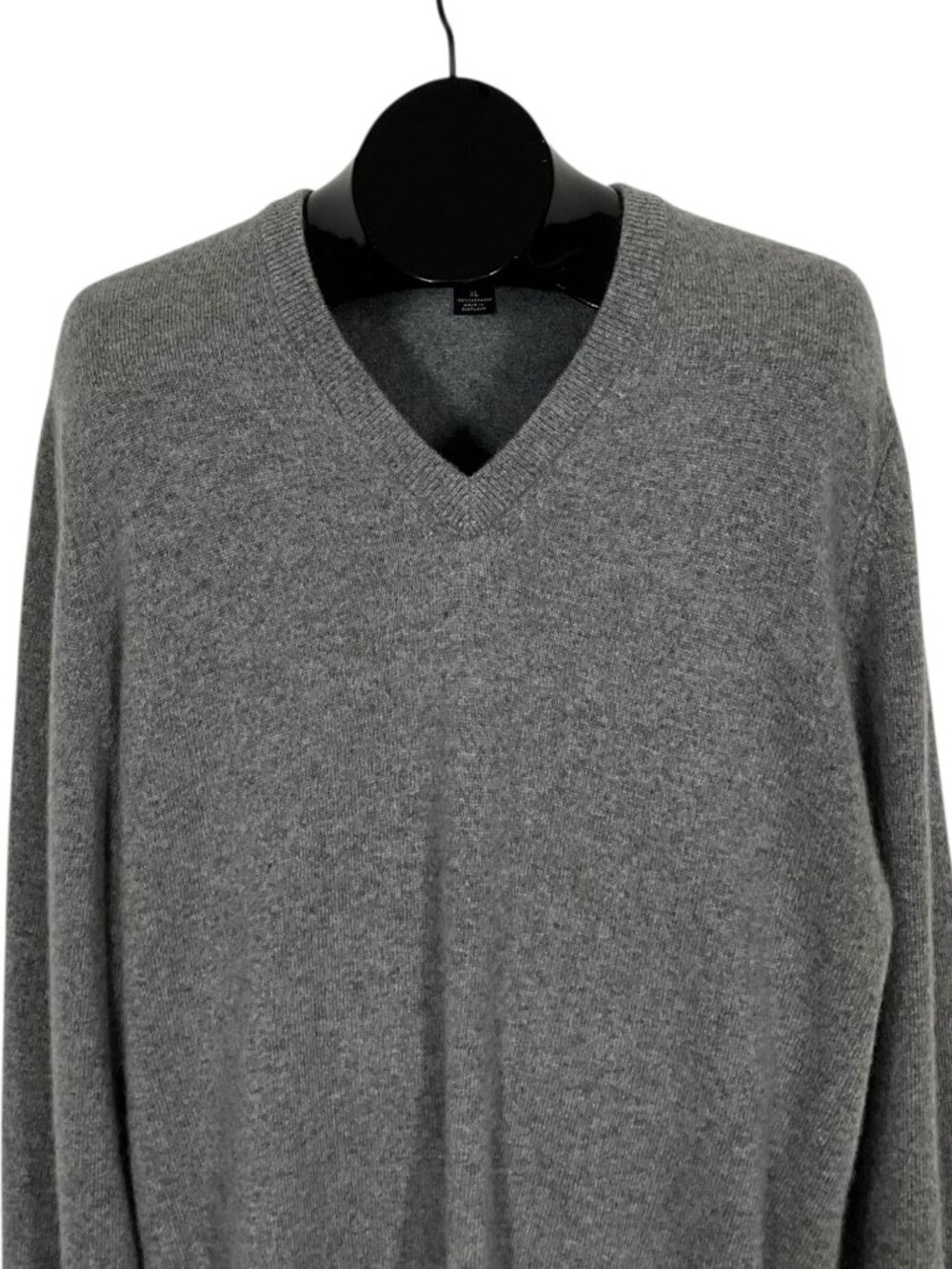Brooks Brothers 3-Ply Cashmere V-Neck Sweater XL Gray Fall Quiet Luxury - Picture 7 of 12